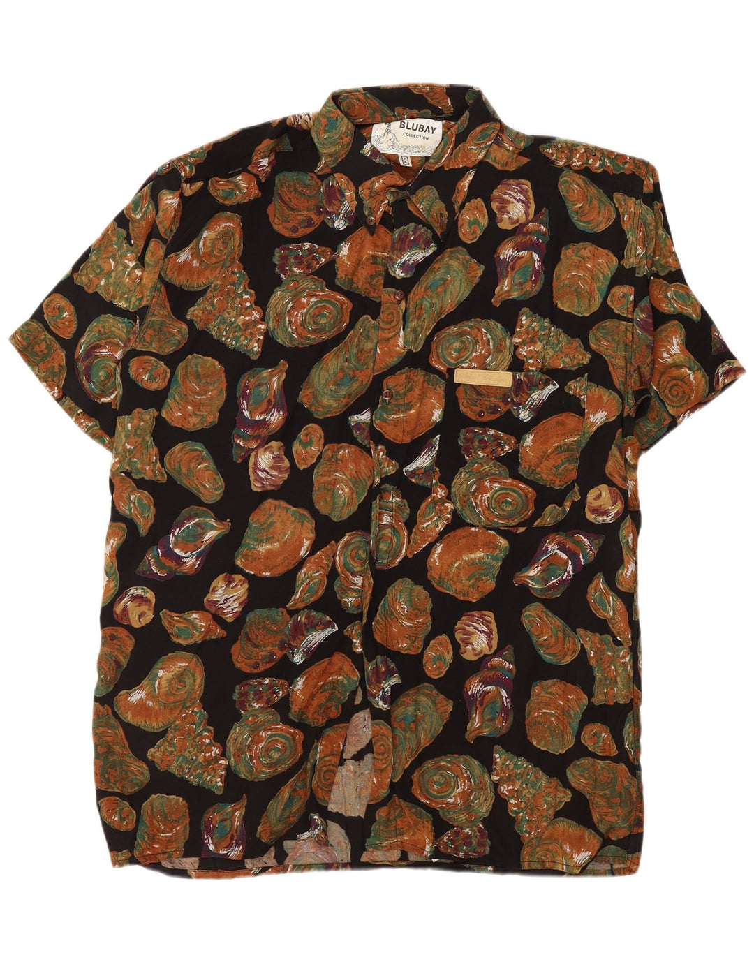 Chemise à manches courtes Vintage pour hommes, motif abstrait, Viscose noire moyenne
