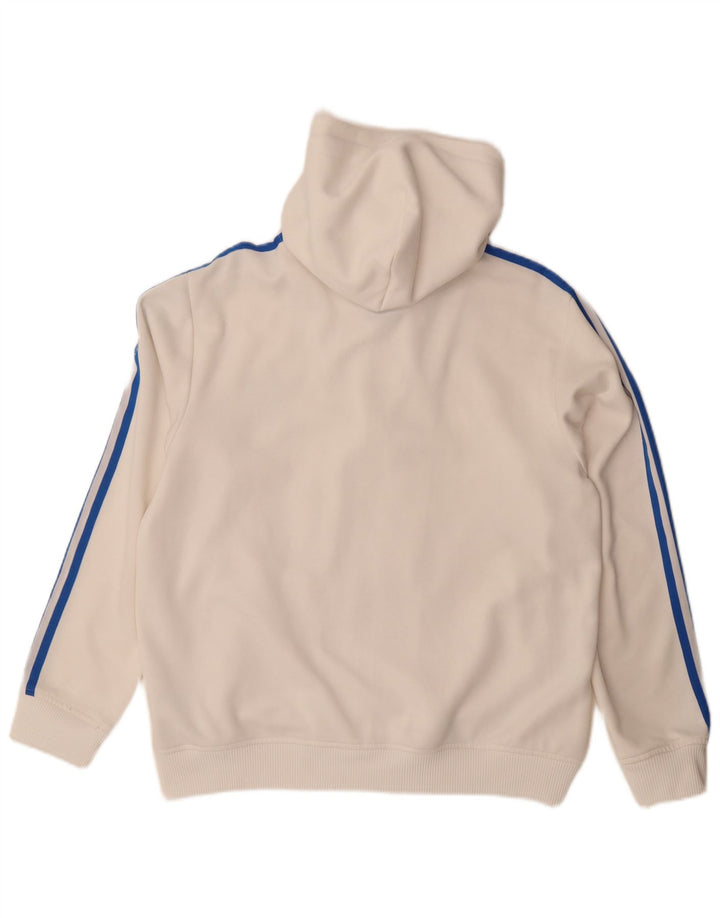 Adidas Pull à capuche zippé pour homme Grand polyester blanc