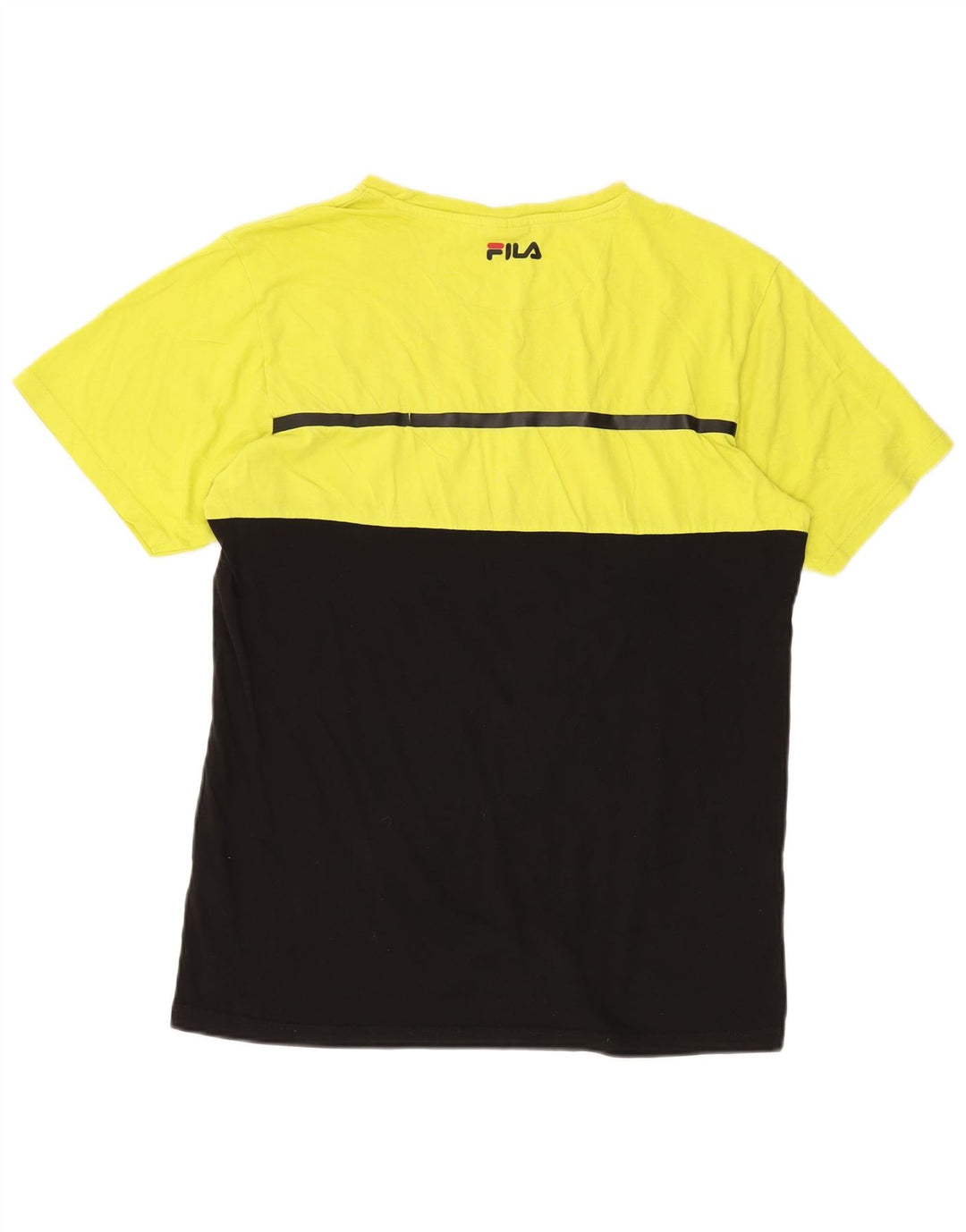 FILA T-shirt graphique pour homme XL en coton color block Noir