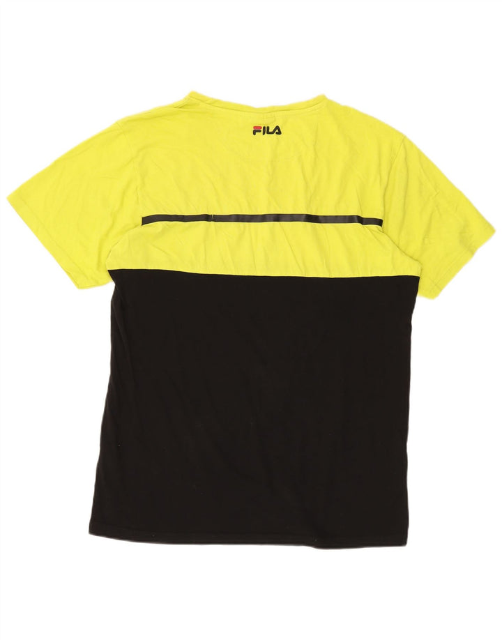 FILA T-shirt graphique pour homme XL en coton color block Noir