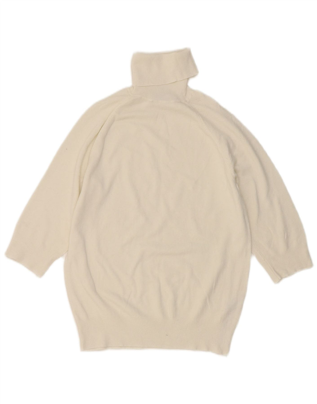 Zara Pull à manches courtes et col roulé pour femme UK 12 Blanc moyen