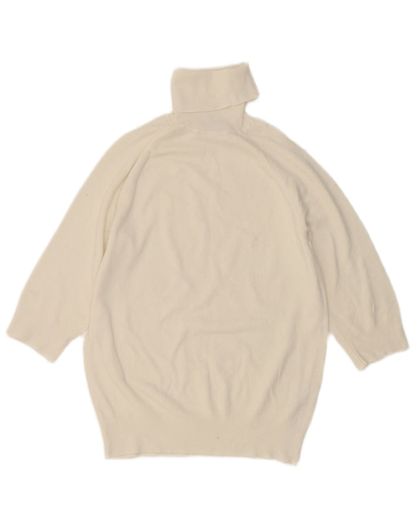 Zara Pull à manches courtes et col roulé pour femme UK 12 Blanc moyen