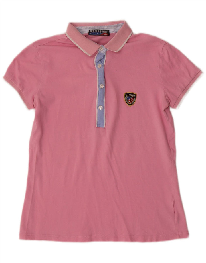 Blauer Polo Femme UK 12 Rose Moyen