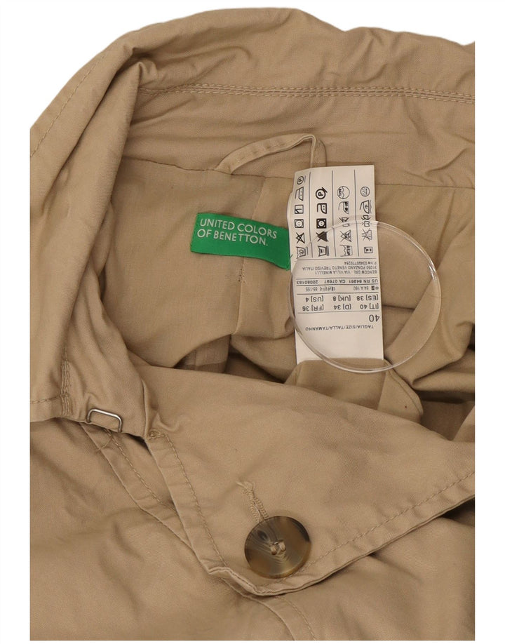 Benetton Trench Femme UK 8 Petit Coton Beige