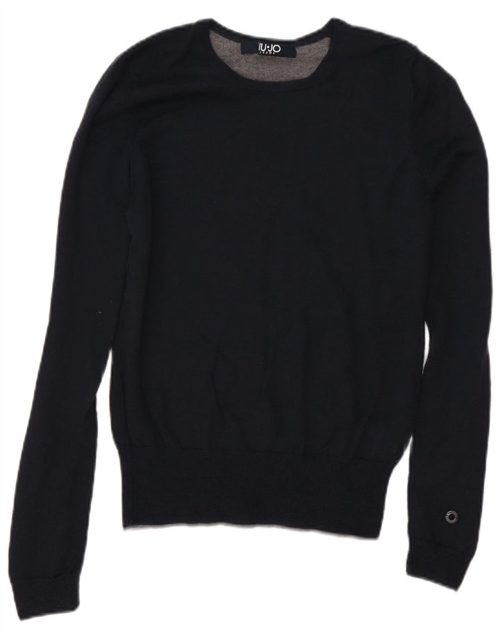 Liu Jo Pull à col rond pour homme Petite laine bleu marine