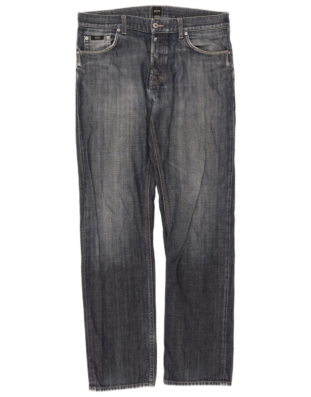 Hugo Boss Jean droit W35 L34 bleu coton homme