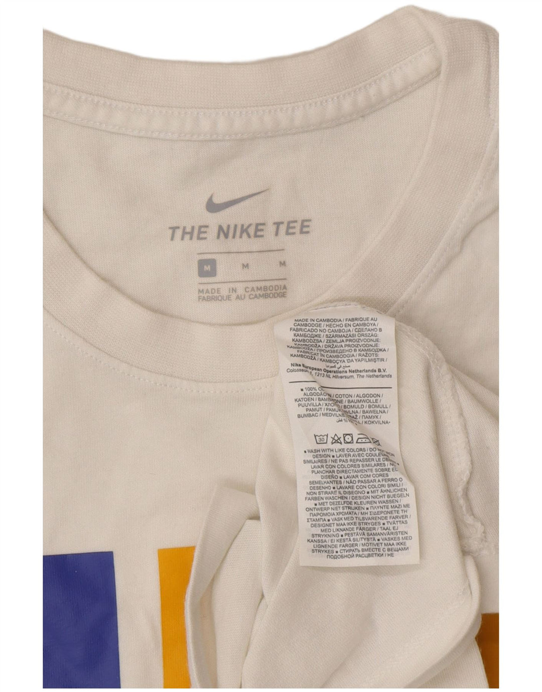 NIKE T-shirt graphique pour homme en coton blanc moyen