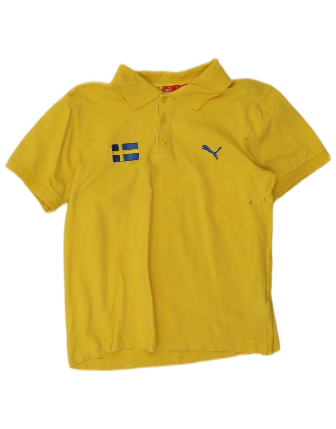 Puma Polo Homme Petit Jaune Coton