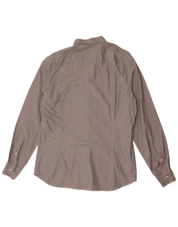 Massimo Dutti Chemise Slim Fit XL en coton à fines rayures pour homme