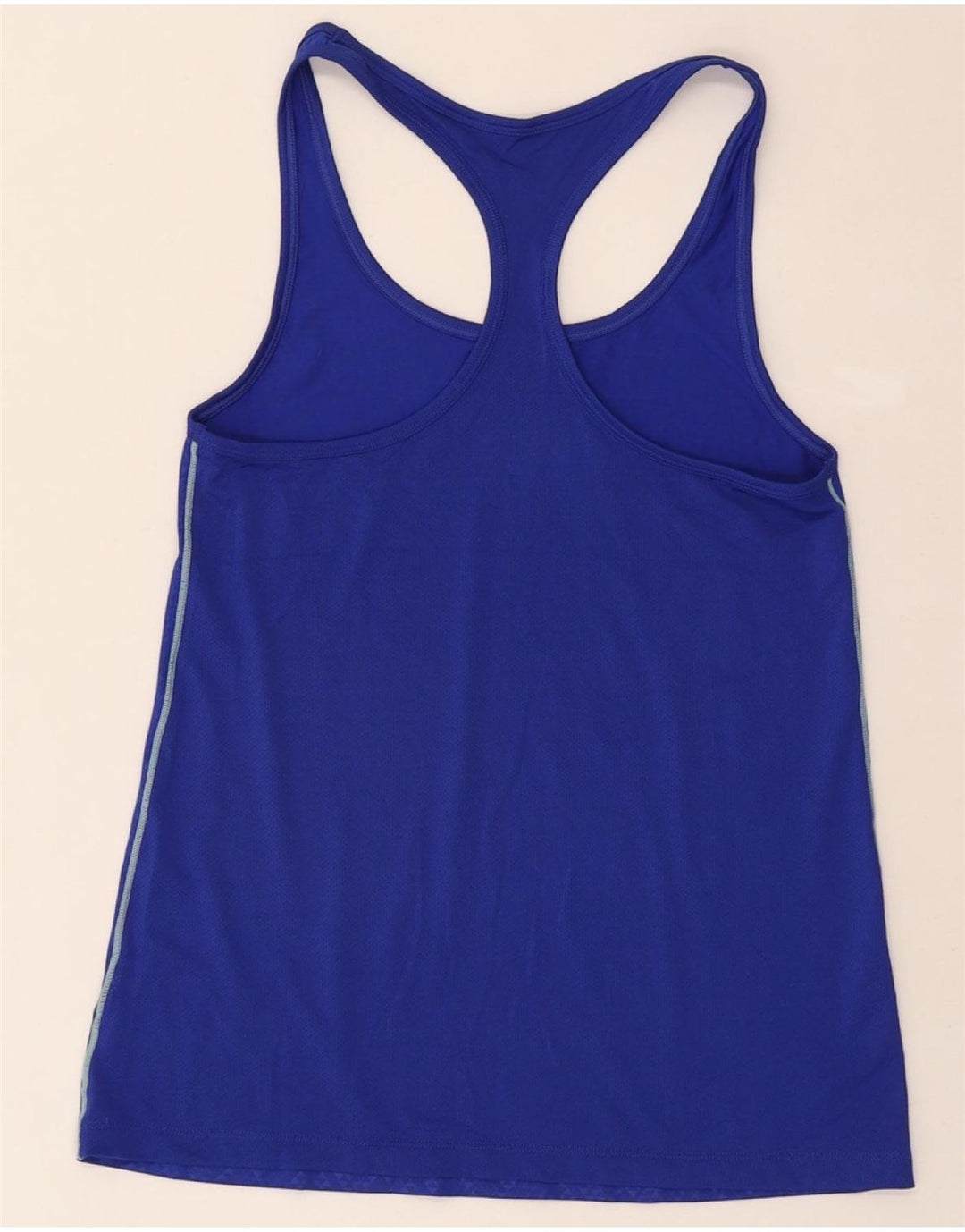 NEW BALANCE Womens Vest Top UK 12 Medium Blue Geometric Vintage New Balance and Second-Hand New Balance from Messina Hembry 