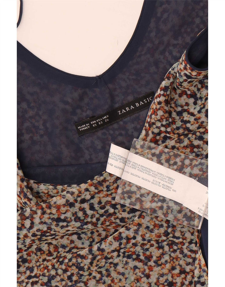 Zara Femme Cami Top UK 6 XS Polyester à pois multicolore