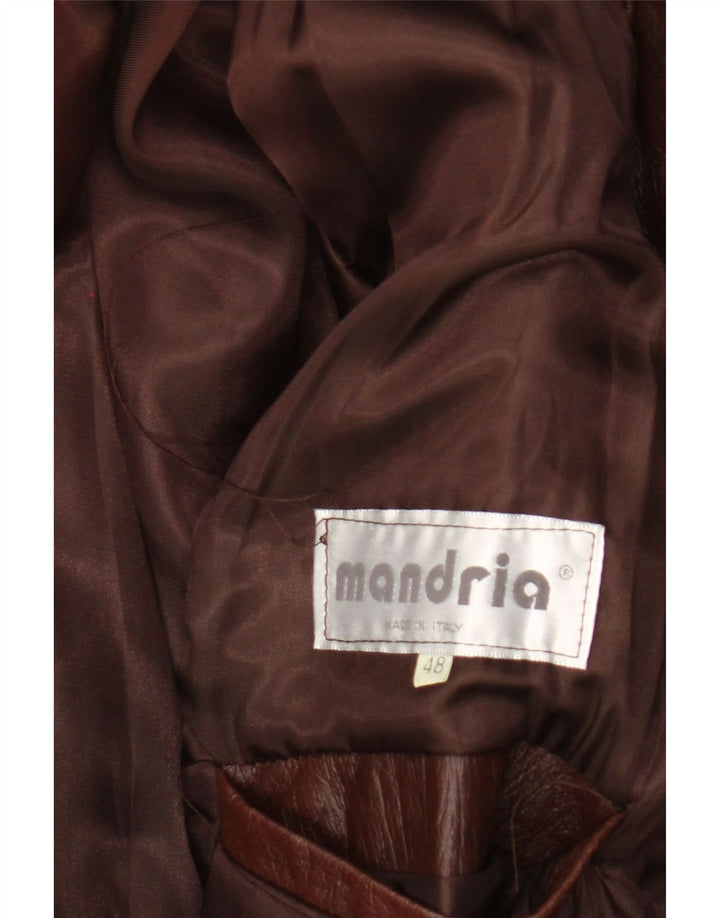 Manteau en cuir homme vintage IT 48 marron moyen