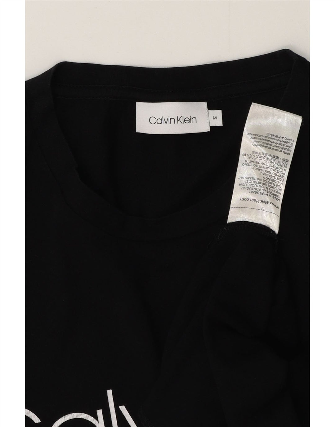 CALVIN KLEIN T-Shirt Graphique Homme Noir Moyen Coton