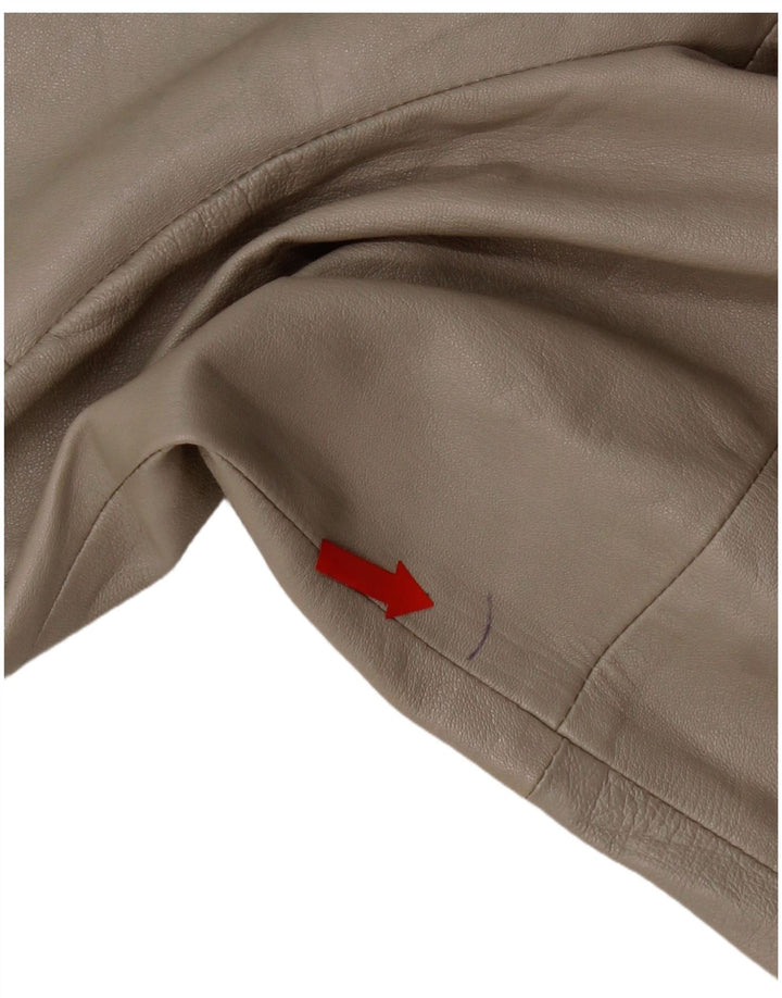 veste en cuir femme vintage IT 44 Cuir colorblock gris moyen