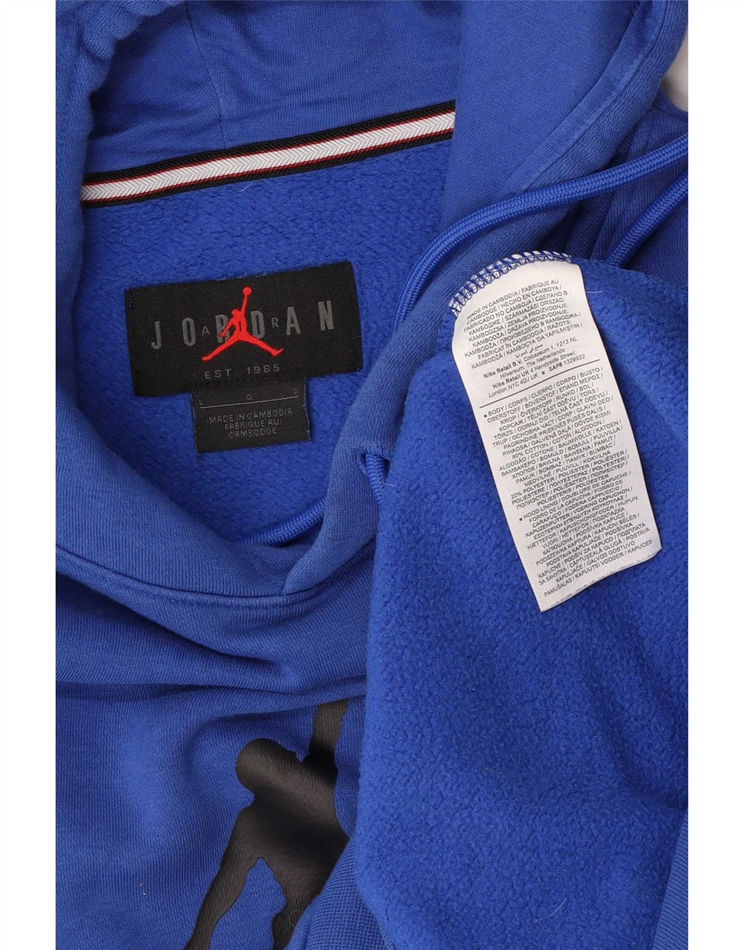 Jordan Pull à capuche graphique pour homme en coton bleu Taille L
