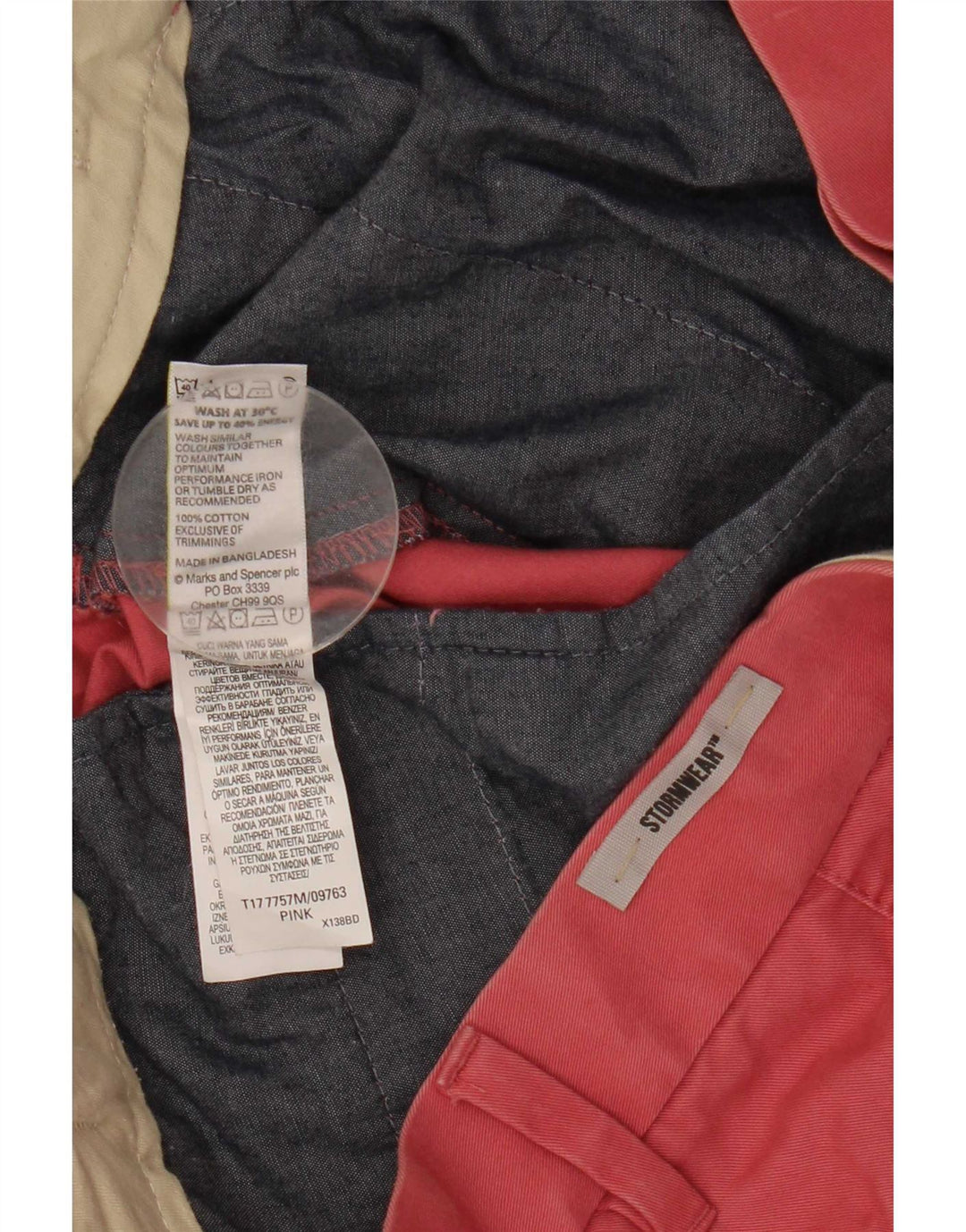 Marks & Spencer Short Chino Homme W36 Grand Rose Coton