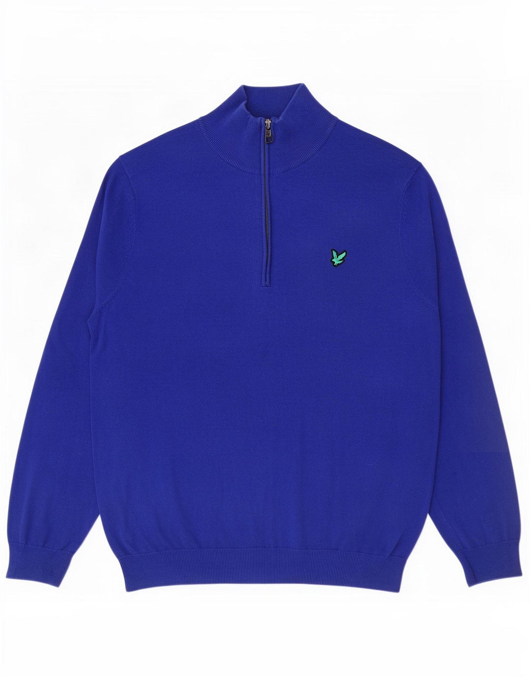 Lyle & Scott Pull à col zippé pour homme en coton bleu moyen