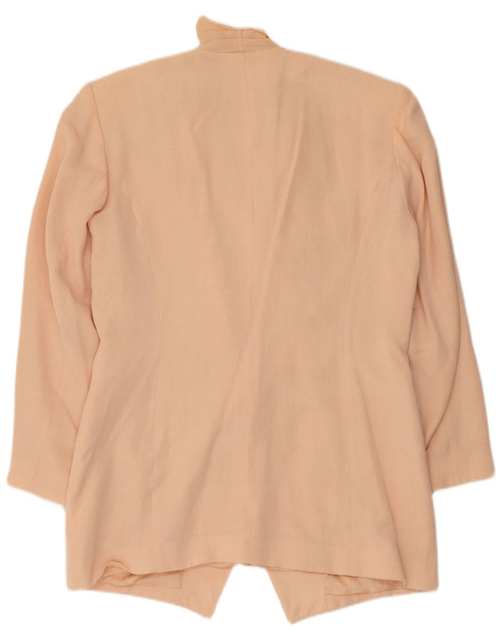 vintage Femme Double Breasted Blazer Veste UK 12 Viscose Rose Moyenne