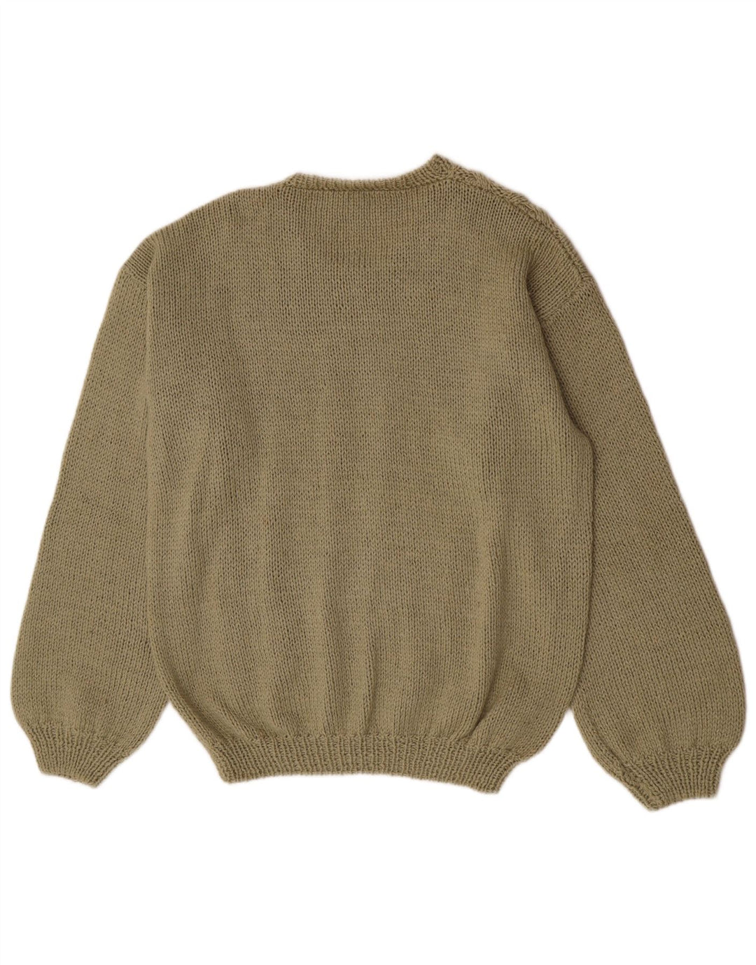 vintage Mens Crew Neck Jumper Pull Grand Vert