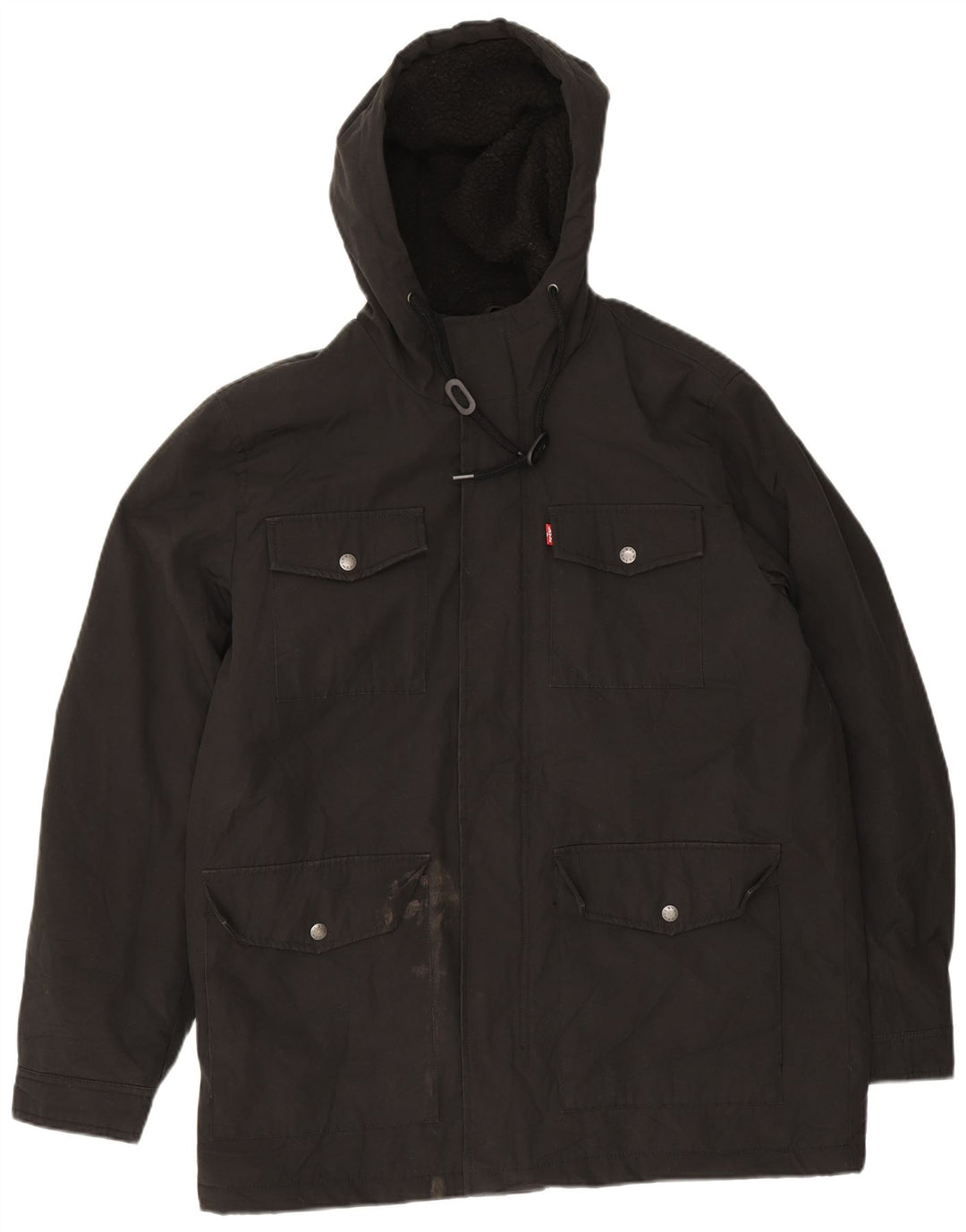 Levi's Veste à capuche Sherpa Utility Homme UK 38 Noir Moyen Polyester