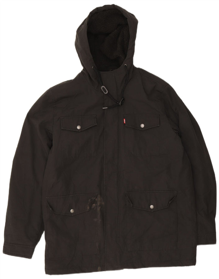 Levi's Veste à capuche Sherpa Utility Homme UK 38 Noir Moyen Polyester