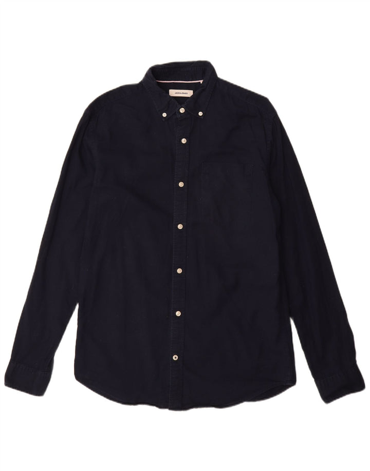 Jack & Jones Chemise Homme Bleu Marine Moyen Coton