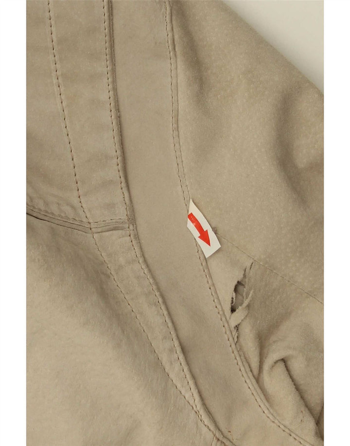Heine Veste Bomber En Daim Homme UK 44 2XL Cuir Beige