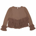 Zara Chemisier surdimensionné à manches longues pour femme UK 10 Small Marron Colorblock