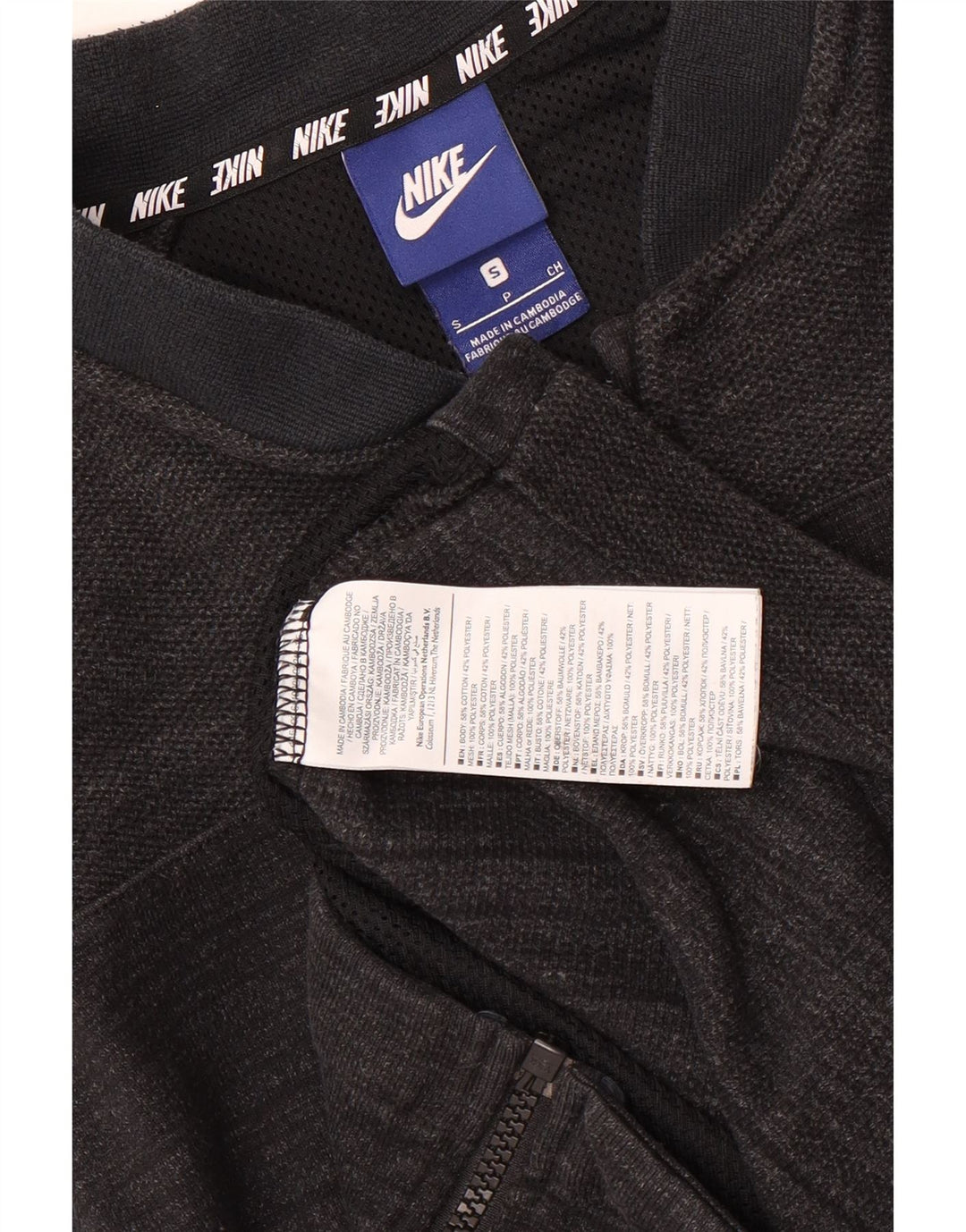Nike Hommes Survêtement Top Veste Petit Gris Rayé Coton