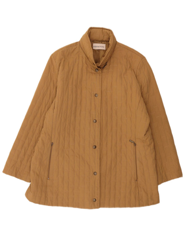 ELENA MIRO Veste matelassée à capuche coupe ample pour femme UK 14 Large Beige