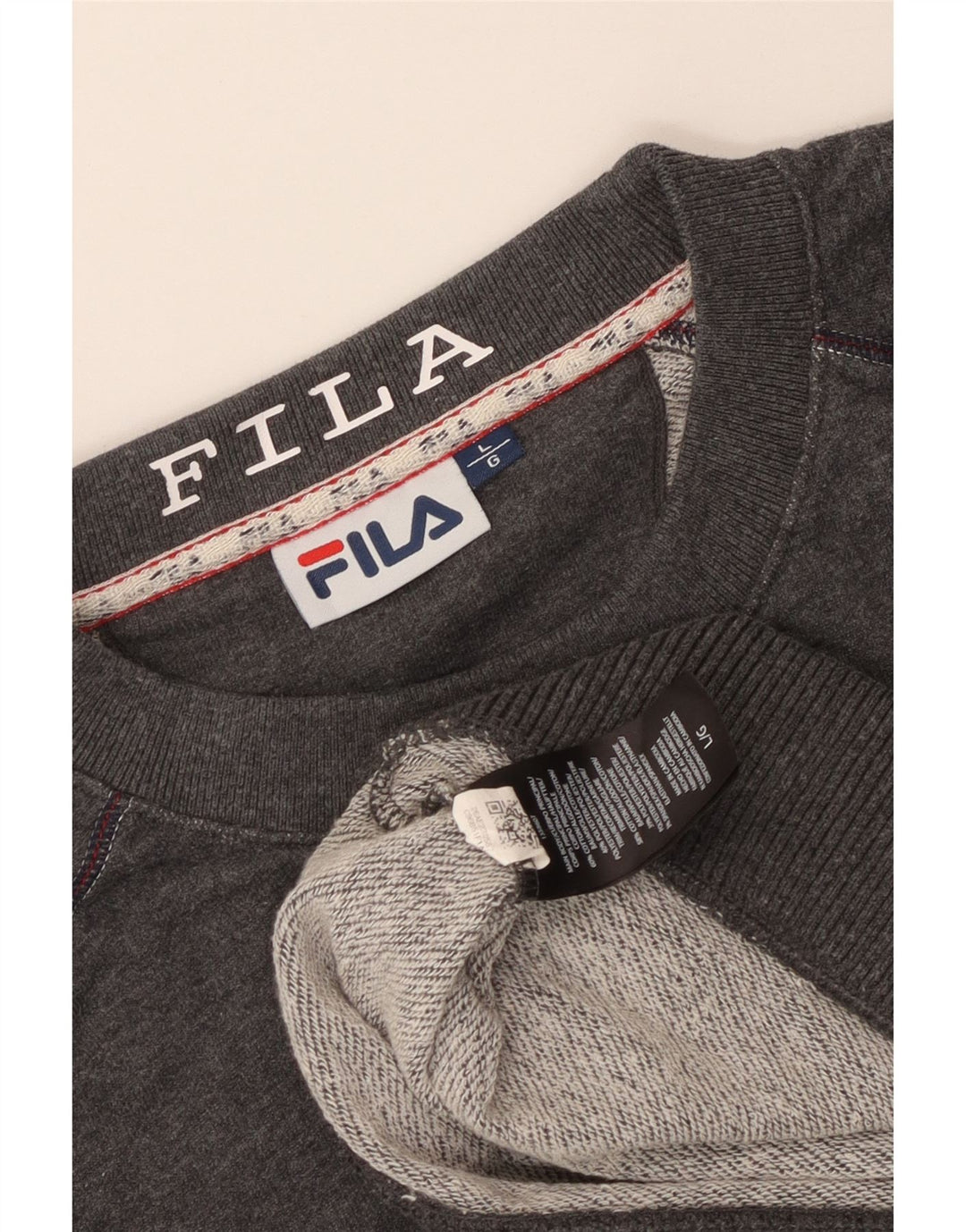 Fila Sweat-shirt graphique pour hommes, grand, gris, coton