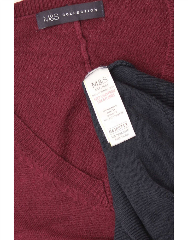 Marks & Spencer Pull col V pour femme UK 6 XS Multicolore