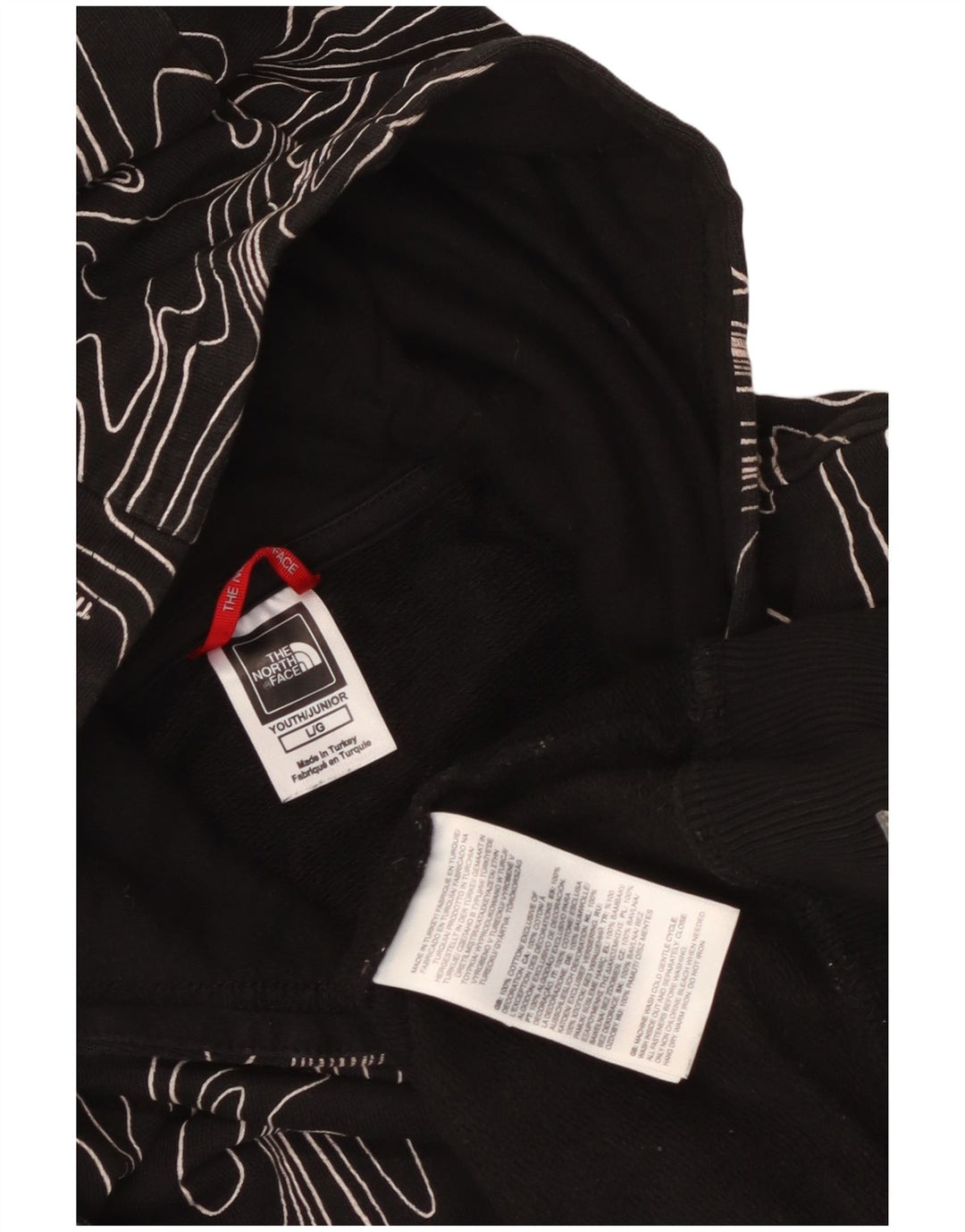 The North Face Pull à capuche à motif abstrait pour garçon 11-12 ans Grand Noir