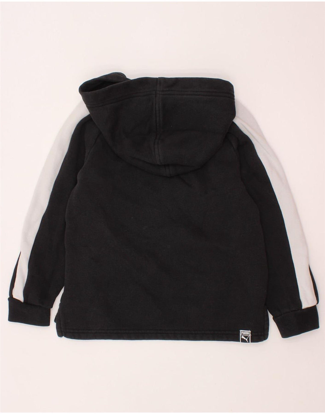 PUMA Sweat à capuche graphique pour garçon 5-6 ans Noir Colorblock Coton