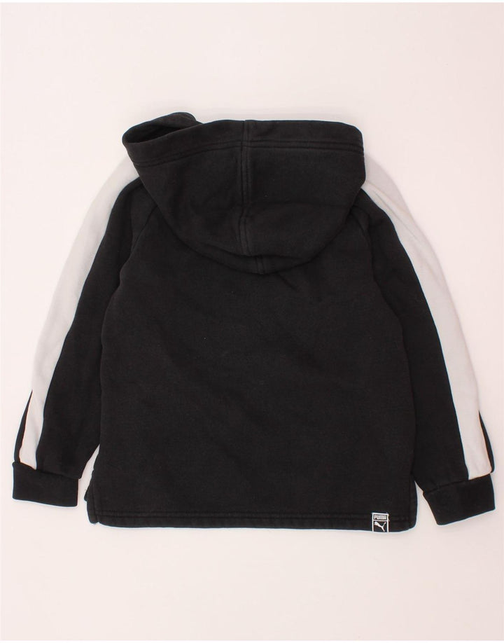 PUMA Sweat à capuche graphique pour garçon 5-6 ans Noir Colorblock Coton