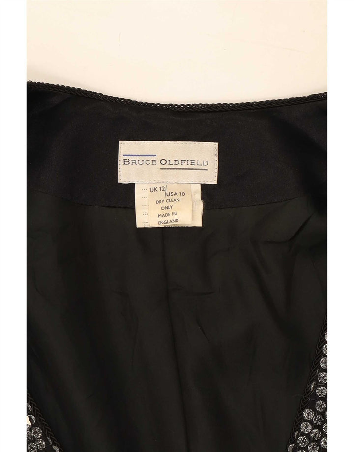 Bruce Oldfield Veste blazer pour femme UK 12 Argent moyen