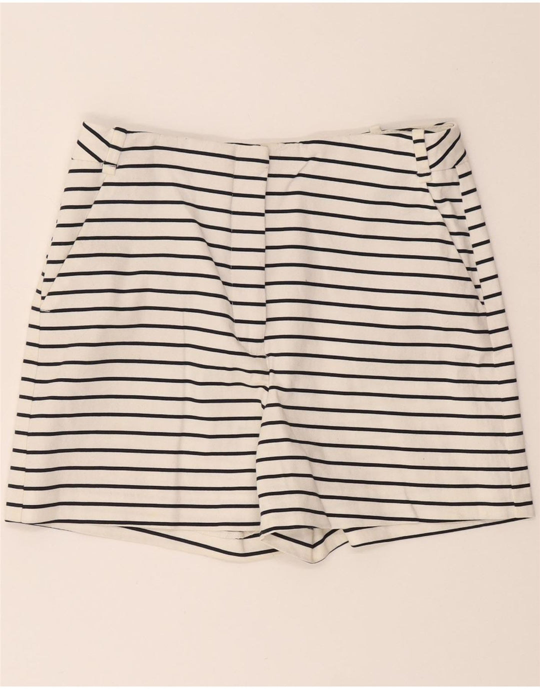 ZARA Womens Chino Shorts Small W28 White Pinstripe Vintage Zara and Second-Hand Zara from Messina Hembry 