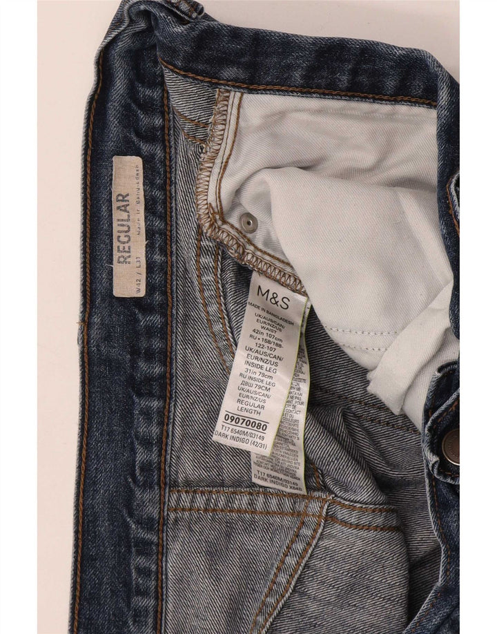 Marks & Spencer Jean droit régulier pour homme W42 L31 bleu coton