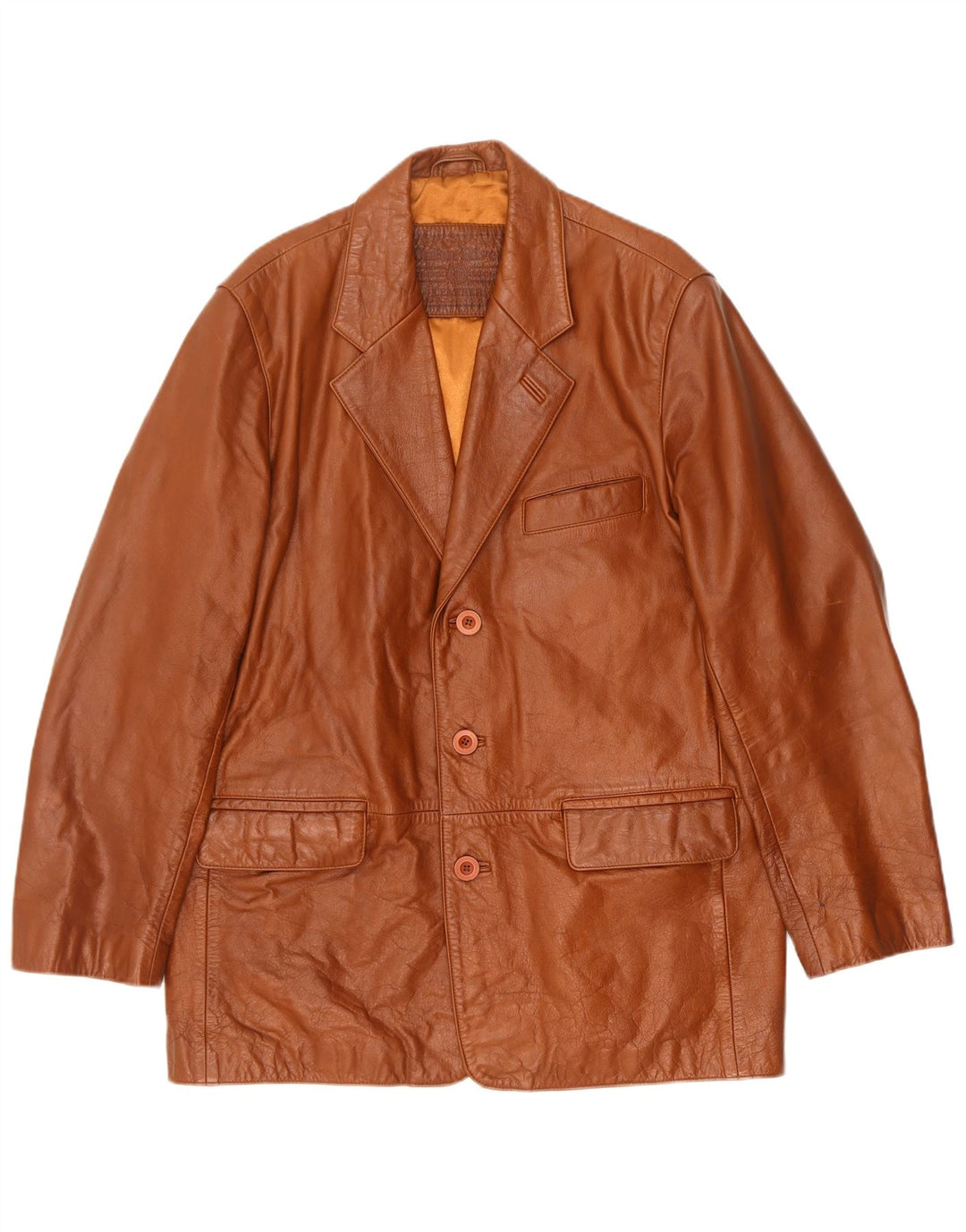 Union River Veste blazer en cuir à 3 boutons pour homme EU 48/50 Marron moyen