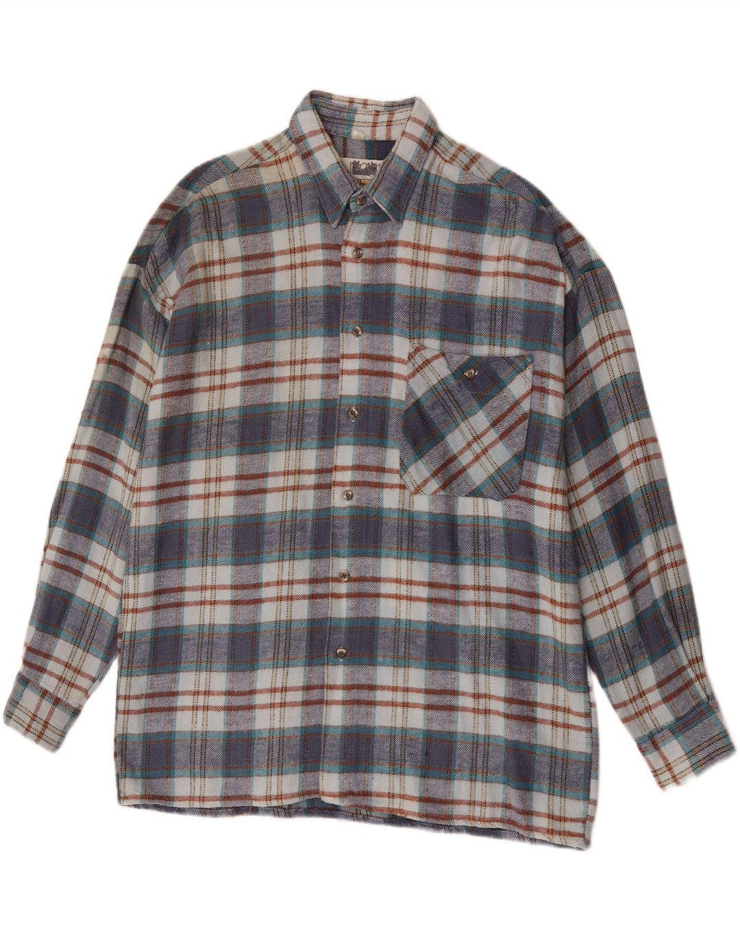 Southwest Chemise en flanelle pour homme Taille 41/42 Grand coton à carreaux bleus