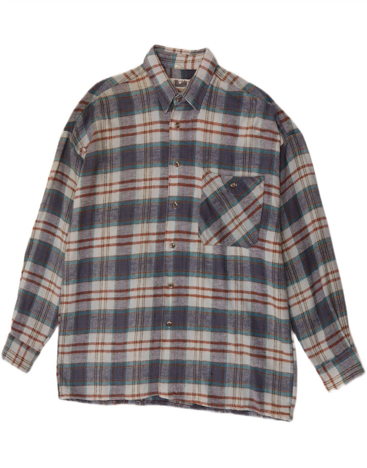 Southwest Chemise en flanelle pour homme Taille 41/42 Grand coton à carreaux bleus
