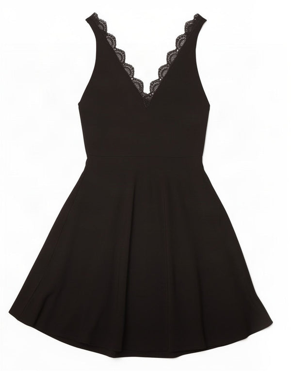 Zara Robe trapèze sans manches pour femme UK 42 Viscose noire moyenne