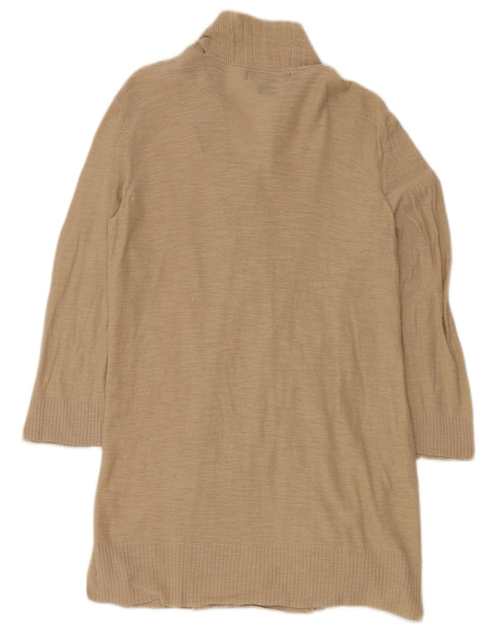 EDDIE BAUER Pull cardigan ouvert long pour femme UK 12 Beige moyen