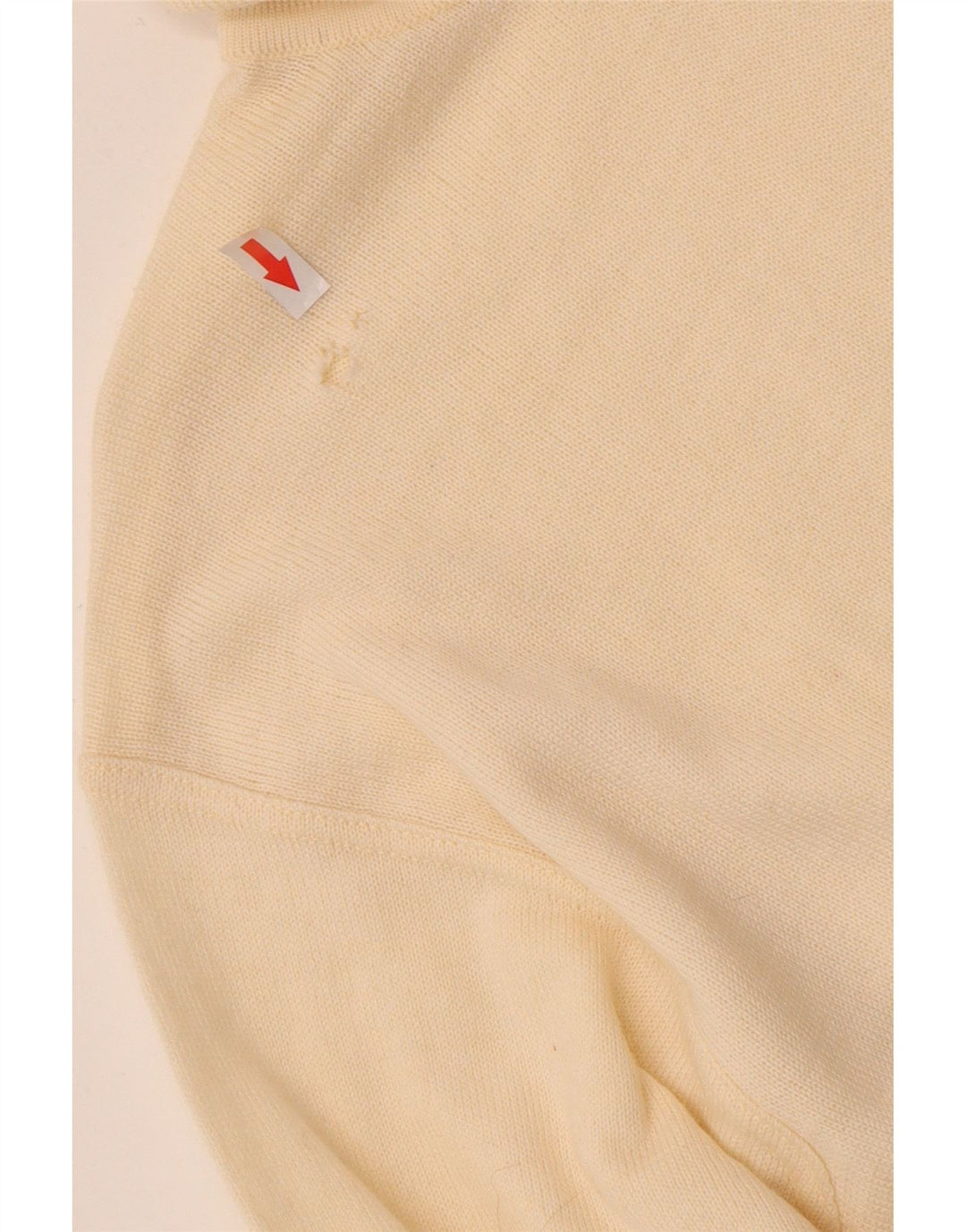 vintage Mens Roll Neck Jumper Pull IT 48 Moyen Off White Polyacrylique