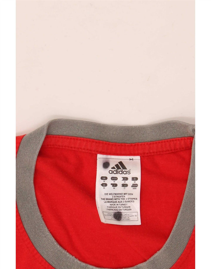 Adidas T-Shirt Graphique Homme Rouge Moyen Coton