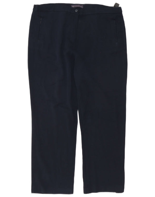 Marks & Spencer Pantalon décontracté coupe slim pour femme W38 L27 Bleu marine Viscose