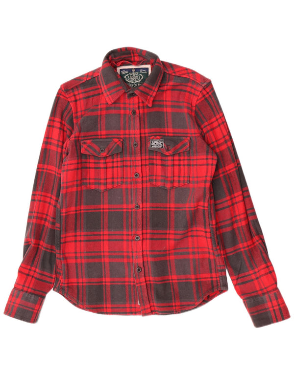Superdry Chemise Lumberjack Flannel Homme Rouge Carreaux Coton XL