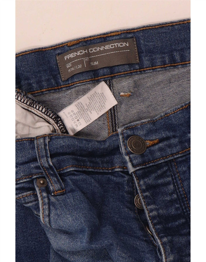 French Connection Jean Slim Homme W34 L32 Bleu Coton