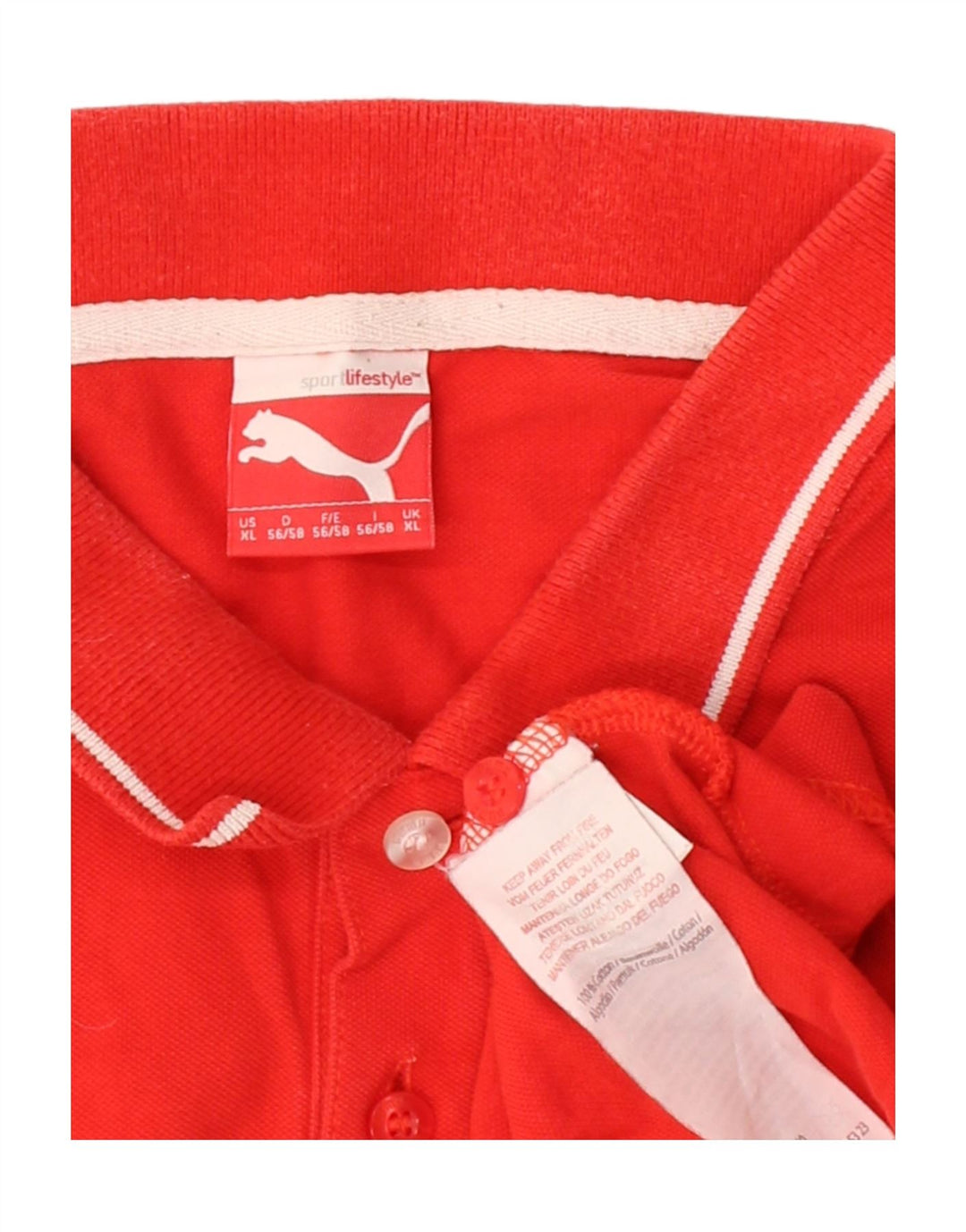 PUMA Mens Polo Shirt XL Red Cotton Vintage Puma and Second-Hand Puma from Messina Hembry 