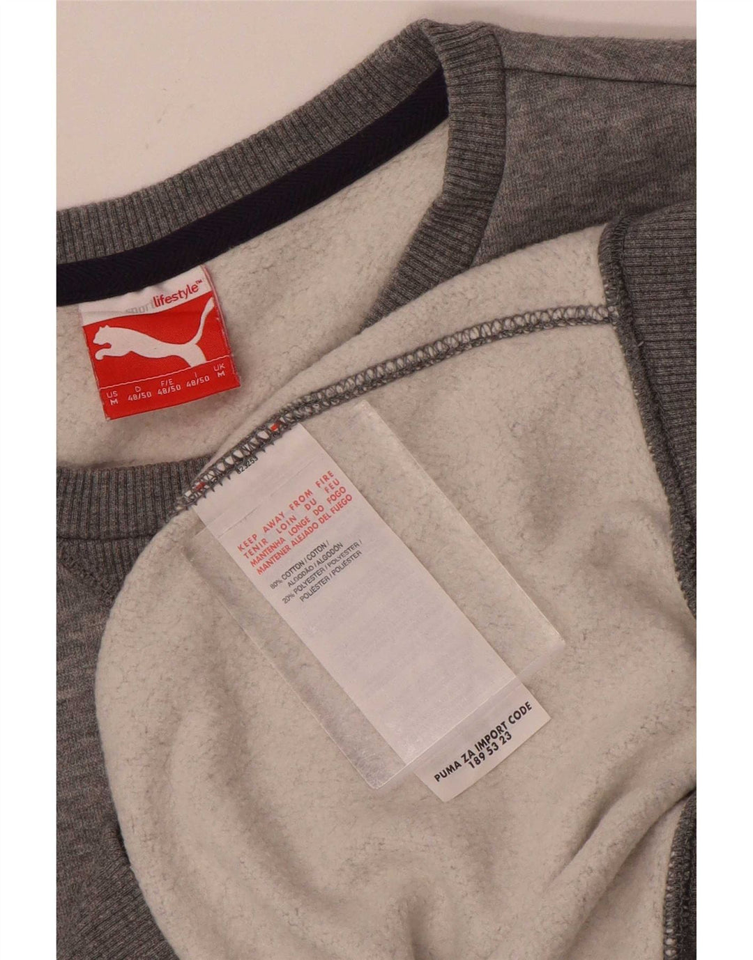 Puma Sweat-Shirt Graphic Regular Fit Homme Gris Moyen Coton